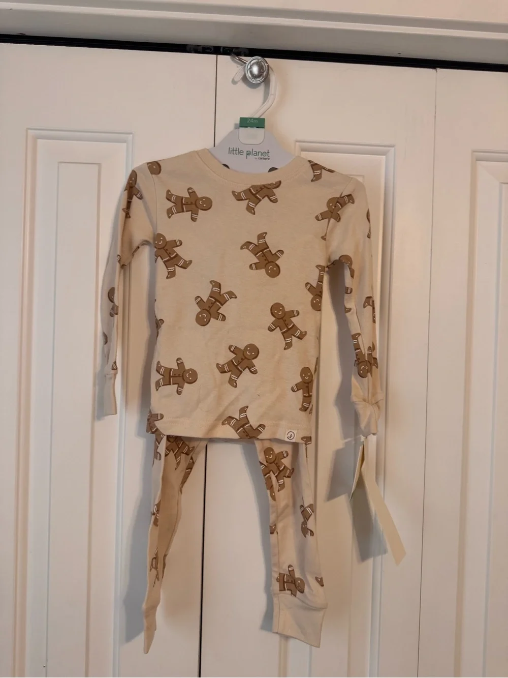 Carter's Cream and Brown Gingerbread Pajama Set